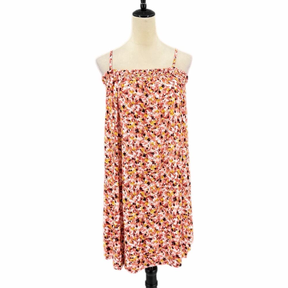 Soma Wknd Jersey Built In Bra Pink Streak Abstract Casual Lightweight Mini Dress